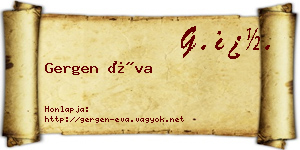 Gergen Éva névjegykártya